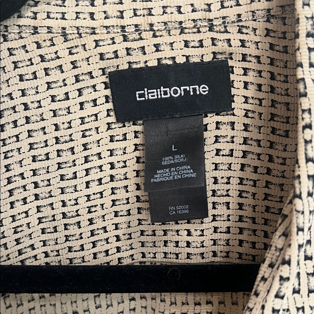 Claiborne Men's Silk Button Down Shirt SZ L - Picture 2 of 6